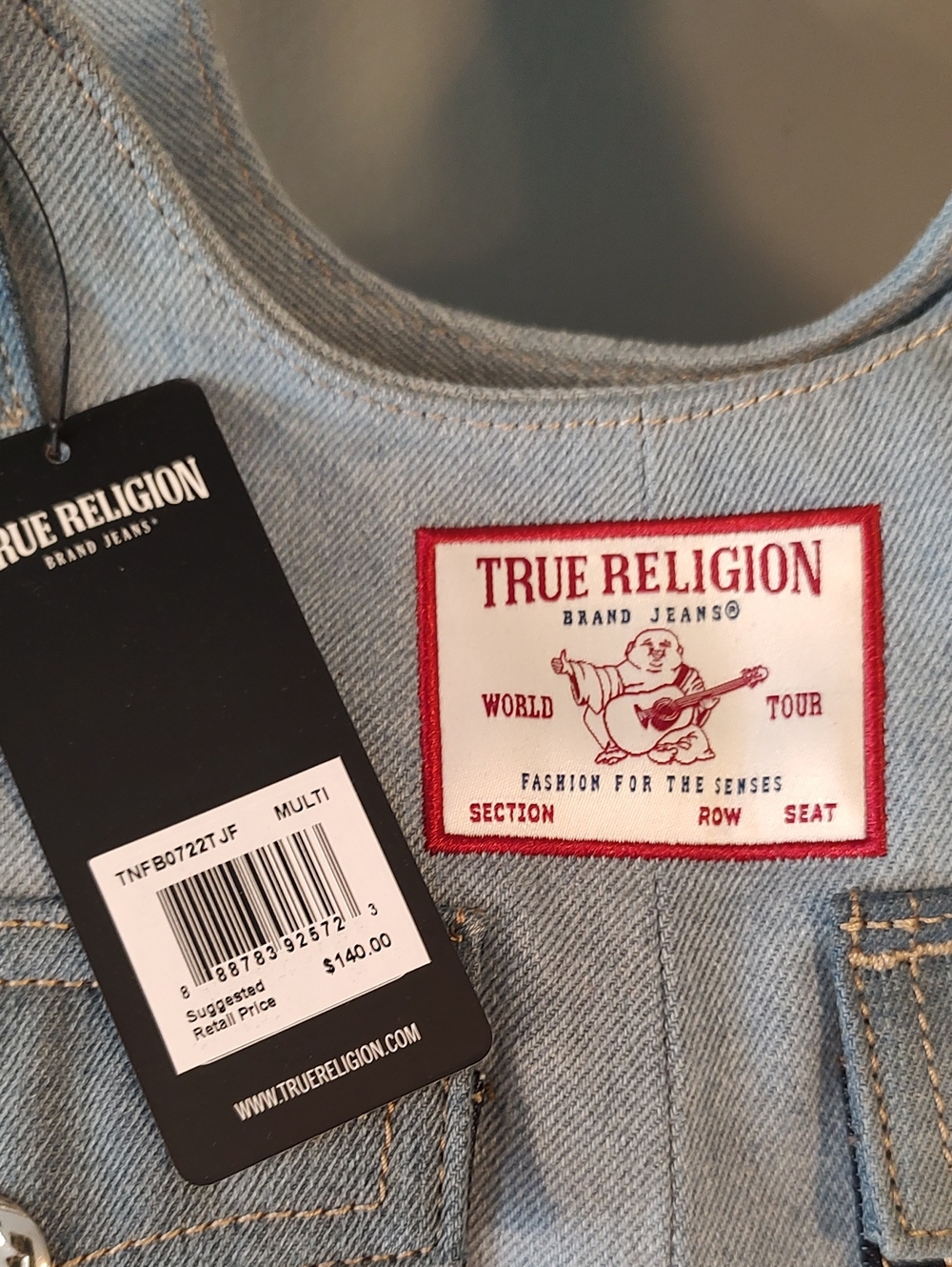 True Religion Light Blue and Dark Blue Denim Shoulder Bag - Picture 2 of 13